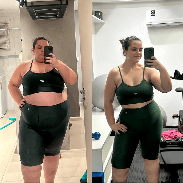 Antes e depois de aluna da Tropa