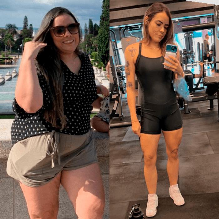 Antes e depois de aluna da Tropa