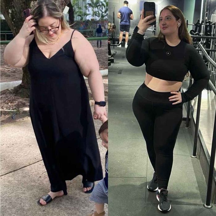 Antes e depois de aluna da Tropa
