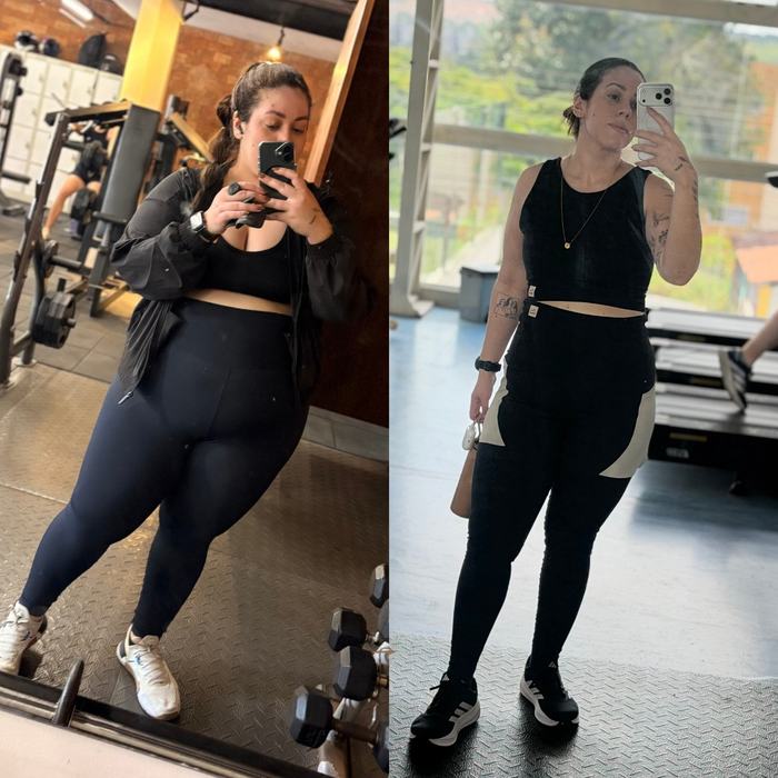 Antes e depois de aluna da Tropa