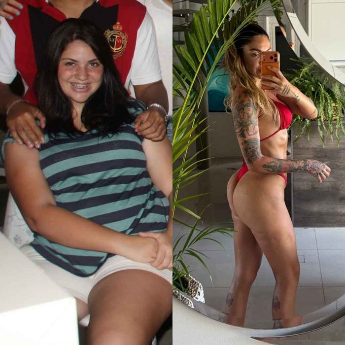Antes e depois de aluna da Tropa