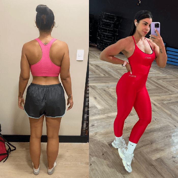 Antes e depois de aluna da Tropa