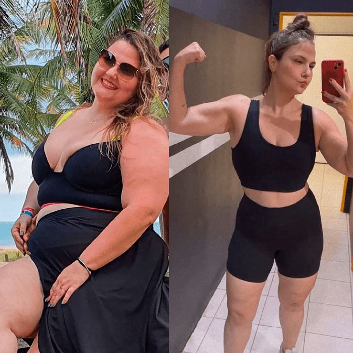 Antes e depois de aluna da Tropa